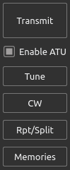 传输、ATU、CW 和 Rpt/split 控制