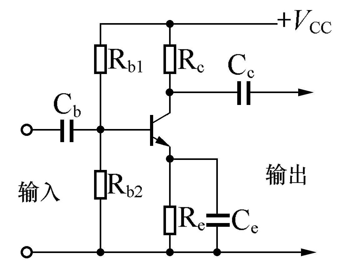 MC1-1153 题图：三极管放大电路（含 Rc/Re/Rb1/Cb/Ce/Cc 标注）