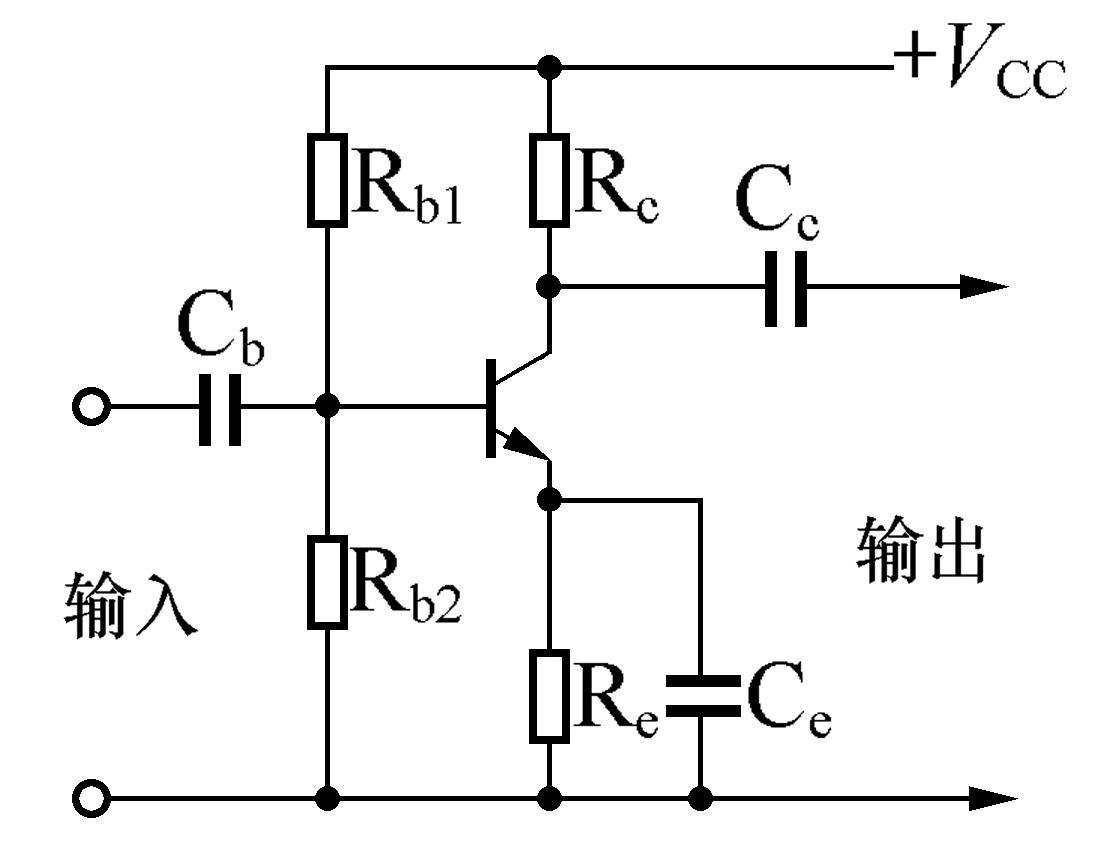 MC1-1156 题图：三极管放大电路（含 Rc/Re/Rb1/Cb/Ce/Cc 标注）