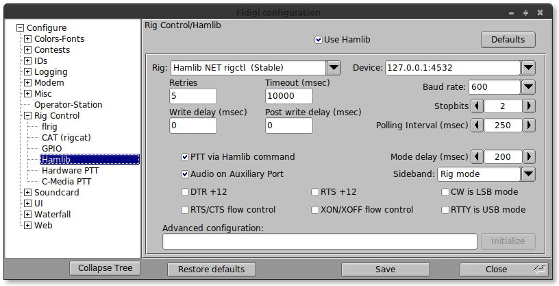 fldigi hamlib 截图