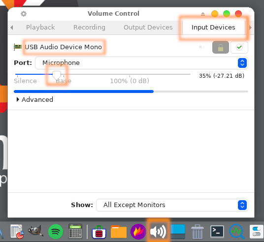 xfce 音频混音器