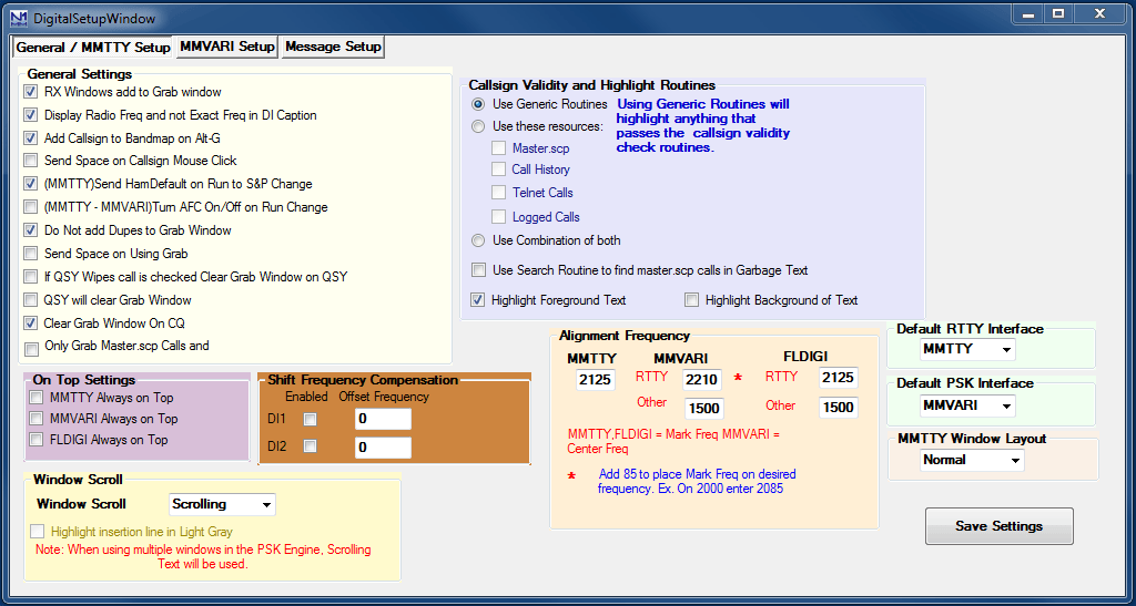 DigitalSetup GeneralTab