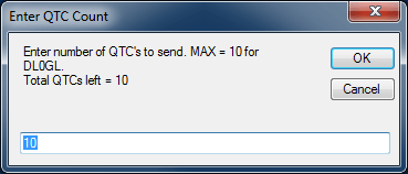WAE QTC 数量对话框