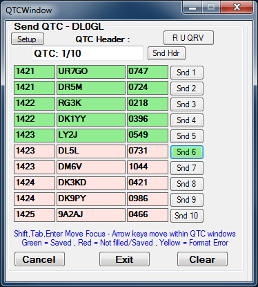 WAE SQTC 对话框已发送五个 QTC