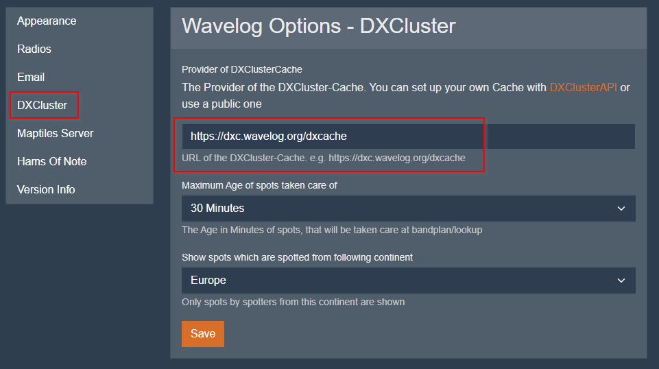 DXCluster 缓存配置
