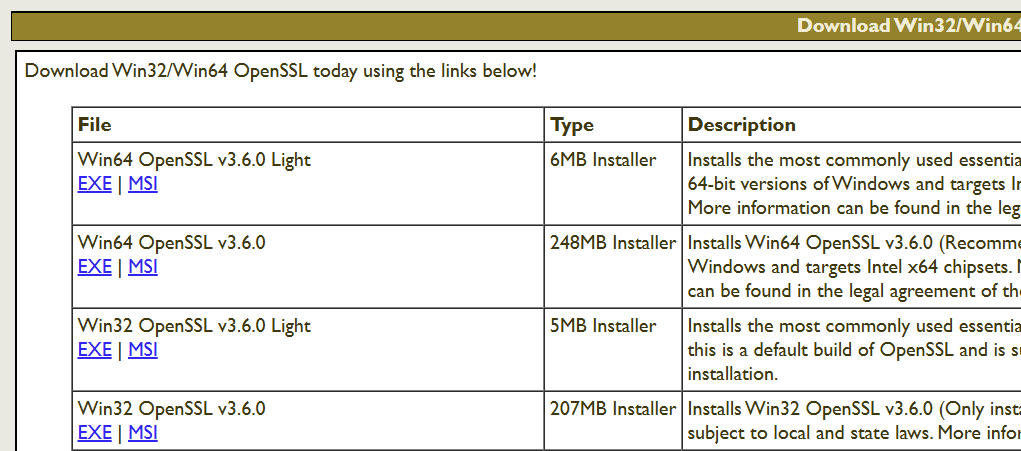 OpenSSL 安装